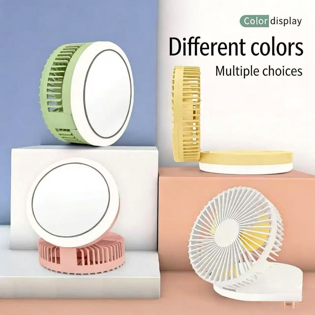 ราคาพิเศษ พัดลมมินิ mini fan มีไฟ ลมแรง มี4สี พัดลมมีกระจก ใช้แต่งหน้าได้ สะดวกและใช้งานดีจริงๆYS2008