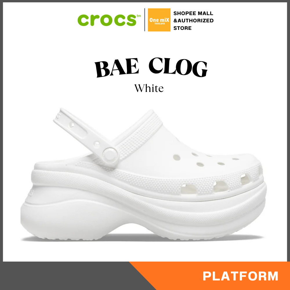 CROCS Women's Bae Clog (White) รองเท้า เสริมส้น ผู้หญิง ครอคส์ แท้