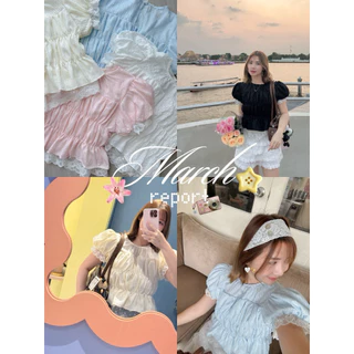 top043- 🎞️🐰✨ bunny fluffy top 📀 เสื้อแขนตุ๊กตาแต่งระบายลูกไม้ 🎀