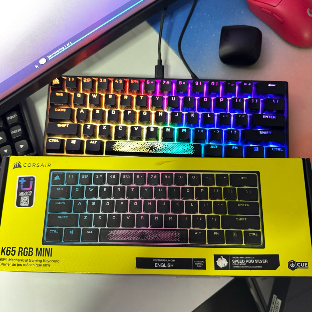 CORSAIR K65 RGB MINI SILVER CHERRY MX SPEED 8000HZ