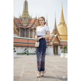 LANNA-ผ้าถุงเย็บสำเร็จแบบผูก ผ้าฝ้ายพิมพ์ลายไทยเชียงใหม่