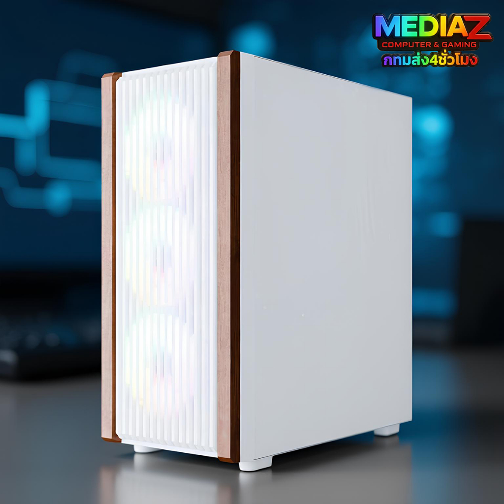 ส่งทันที เคส E-ATX สีขาว ดำ ใหญ่ เย็น ไม้แท้แต่งลาย รับการ์ดจอ3พัดลม ชุดน้ำ3ตอน Media Z Venuz 4736
