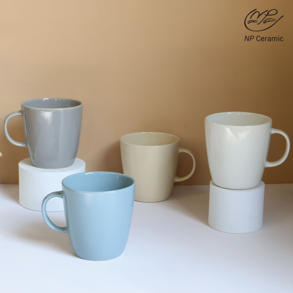 [ ลดสูงสุด 80% ] NP Ceramic แก้วเซรามิค แก้วมัค 300ml สีเงาสวย