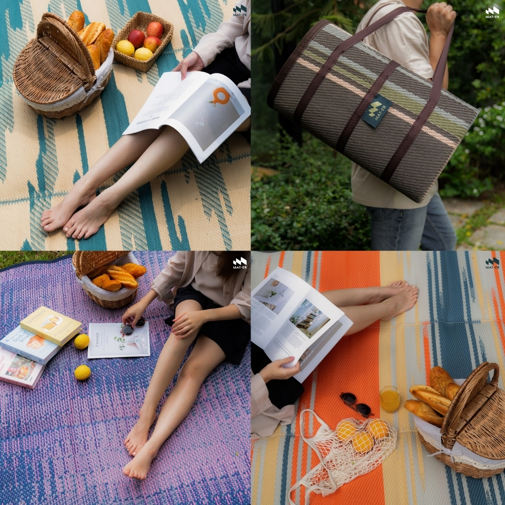 Mat-er เสื่อพับพกพา Nature on the ground Collection (Size M) พับเก็บง่าย น้ำหนักเบา กันน้ำ รักษ์โลก