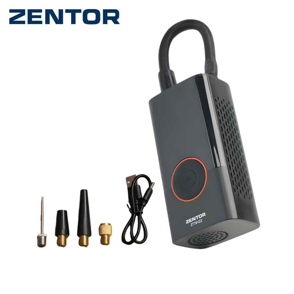 Zentor เครื่องปั๊มลมไฟฟ้า ที่สูบลมไฟฟ้า ที่สูบลม พกพา 5in1 กำลังไฟ 80 วัตต์ สูบเร็ว แม่นยำ Air Pump