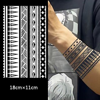 COD ส่งจากไทย⚡สติ๊กเกอร์แทททูสมุนไพร ลายเรขาคณิต กันน้ำ ติดท…