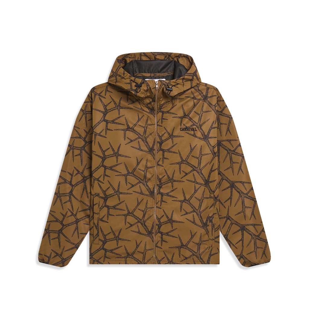 CARNIVAL CNVFW25J005BR SPIKE CAMO WINDBREAKER JACKET BROWN