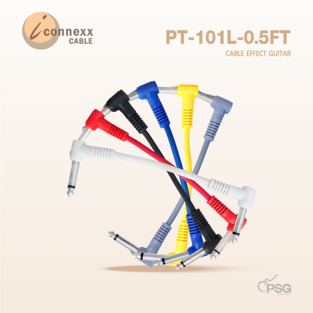 ICONNEXX PT-101L-0.5FT CABLE EFFECT GUITAR สายเอ็ฟเฟคกีต้าร์