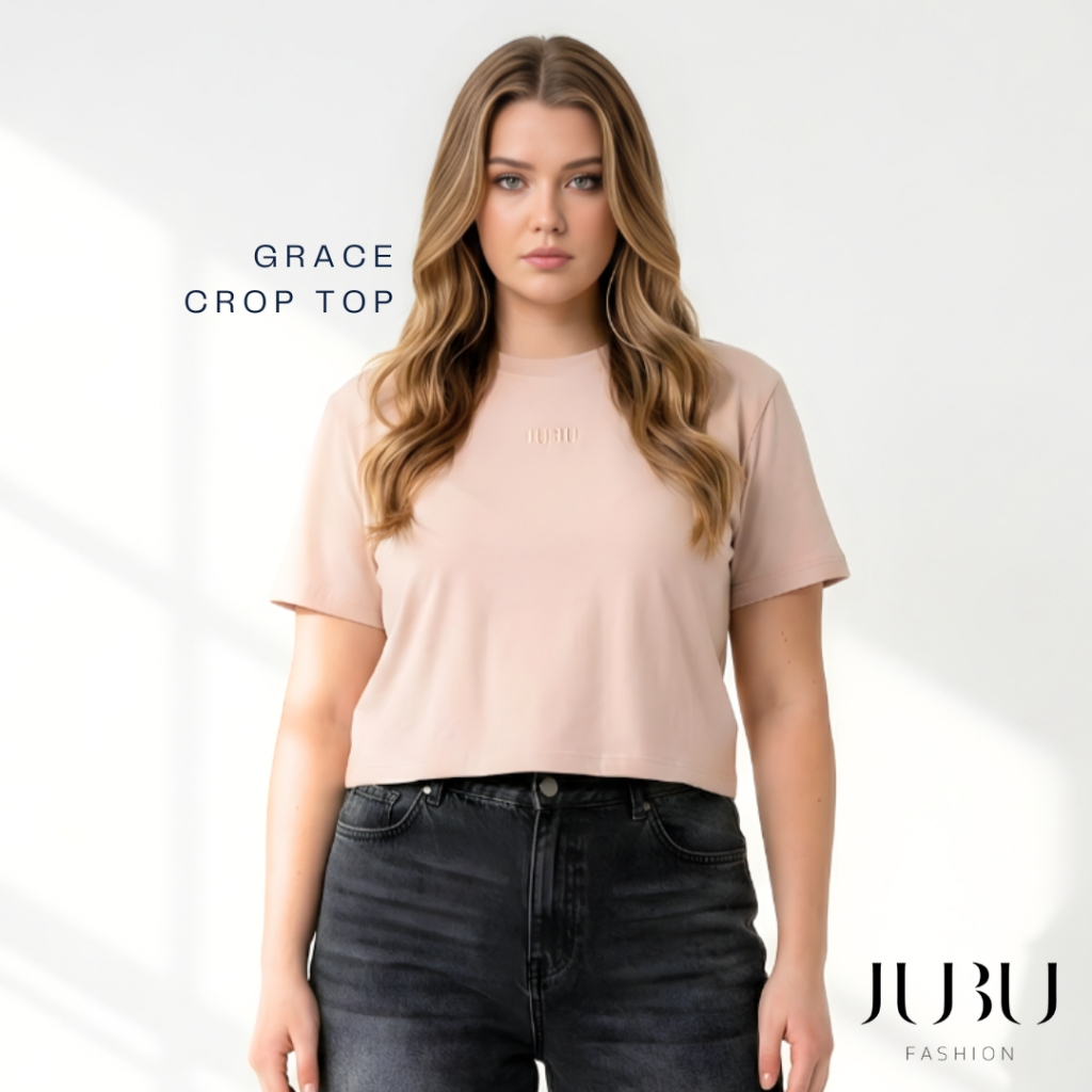 JUBUFASHION เสื้อยืดคอกลม เสื้อผ้าสาวอวบ baby tee ผ้ายูนิโคล ผ้านิ่ม อก36-46นิ้ว ส่งด่วน#591