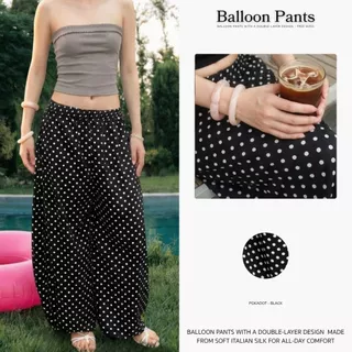 MURF Balloon Pants | กางเกงบอลลูน ผ้า2ชั้น ขากอง ทรงสวย ใส่ได้ทุกวัน คาเฟ่ ทะเล ผ้าไหมอิตาลีนุ่ม ใส่สบาย |MURF.BKK| B206
