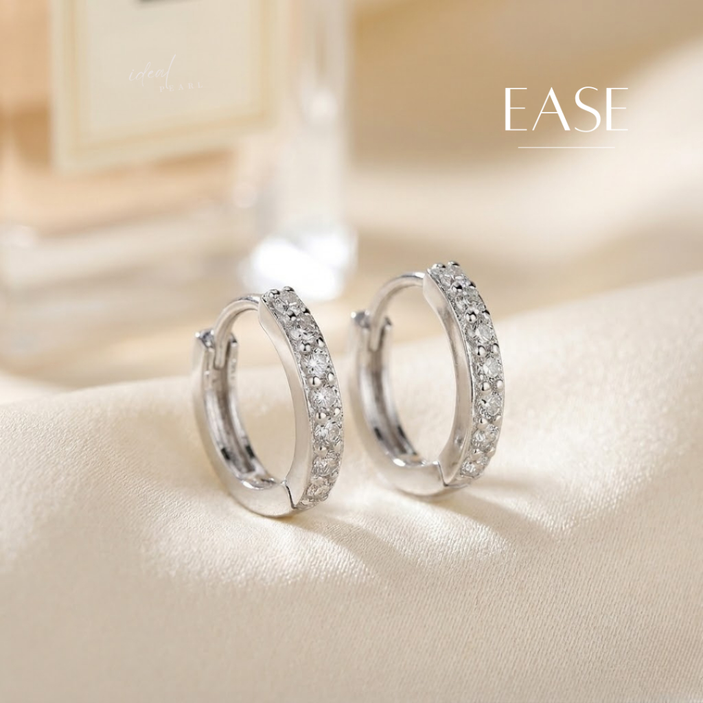 iDEAL ต่างหูเงินแท้ Ease ตุ้มหูเงิน ต่างหูทรงกลม ต่างหูแฟชั่น ตุ้มหูผู้หญิง ต่างหูเพชร ต่างหูสวยๆ