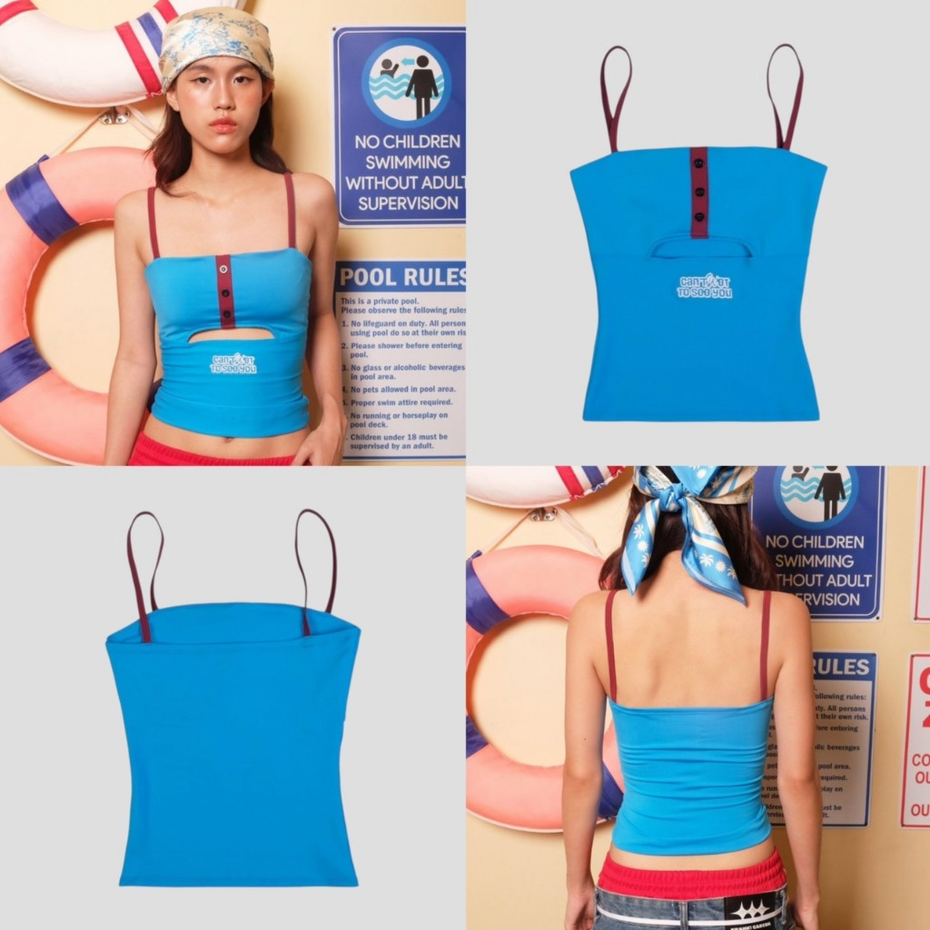 Can't Wet To See You Blue Top | เสื้อสายเดี่ยว