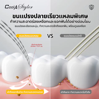 [3แถม1]CoolAstyler แปรงสีฟัน ขนนุ่ม2ชั้นซอกลึก ขนแปรงนุ่มPedexหัวกว้าง16MMถนอมเหงือก วัสดุผ่านSGS