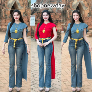 (เฉพาะเสื้อสไบ) เสื้อสไบประยุคสำเร็จรูป ผ้าวูลเวฟ แขนยาว ใส่…