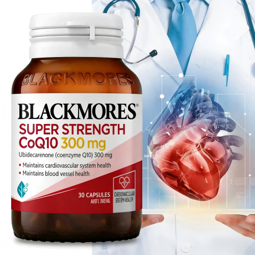 Blackmores CoQ10 300mg / 30 capsules เสริมพลังงาน บำรุงหัวใจ ลดความเหนื่อยล้า