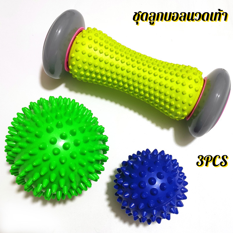 Foot Massager Roller Free 2 Spiky Balls - Body Massage Roller Ball Set For Relieve Plantar Fasciitis