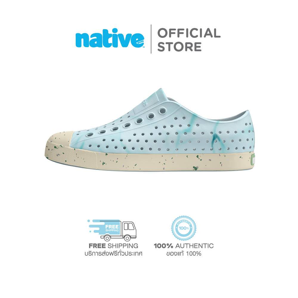 Native รองเท้ากันน้ำผู้ใหญ่ EVA รุ่น Jefferson Wanderfoam Print Dawn Blue/ Bone White Speckles/ Shoreline Blue