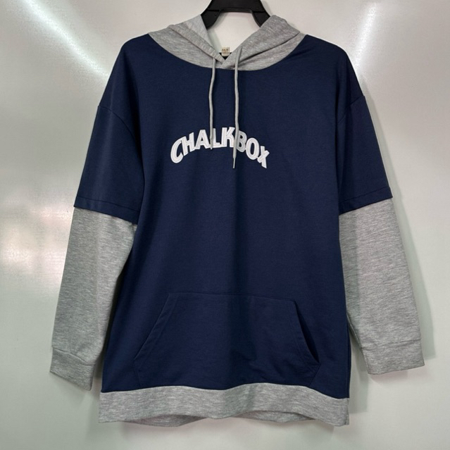 มือสอง🇯🇵 chalkbox hoodie ฮูดดี้กรม-เทา