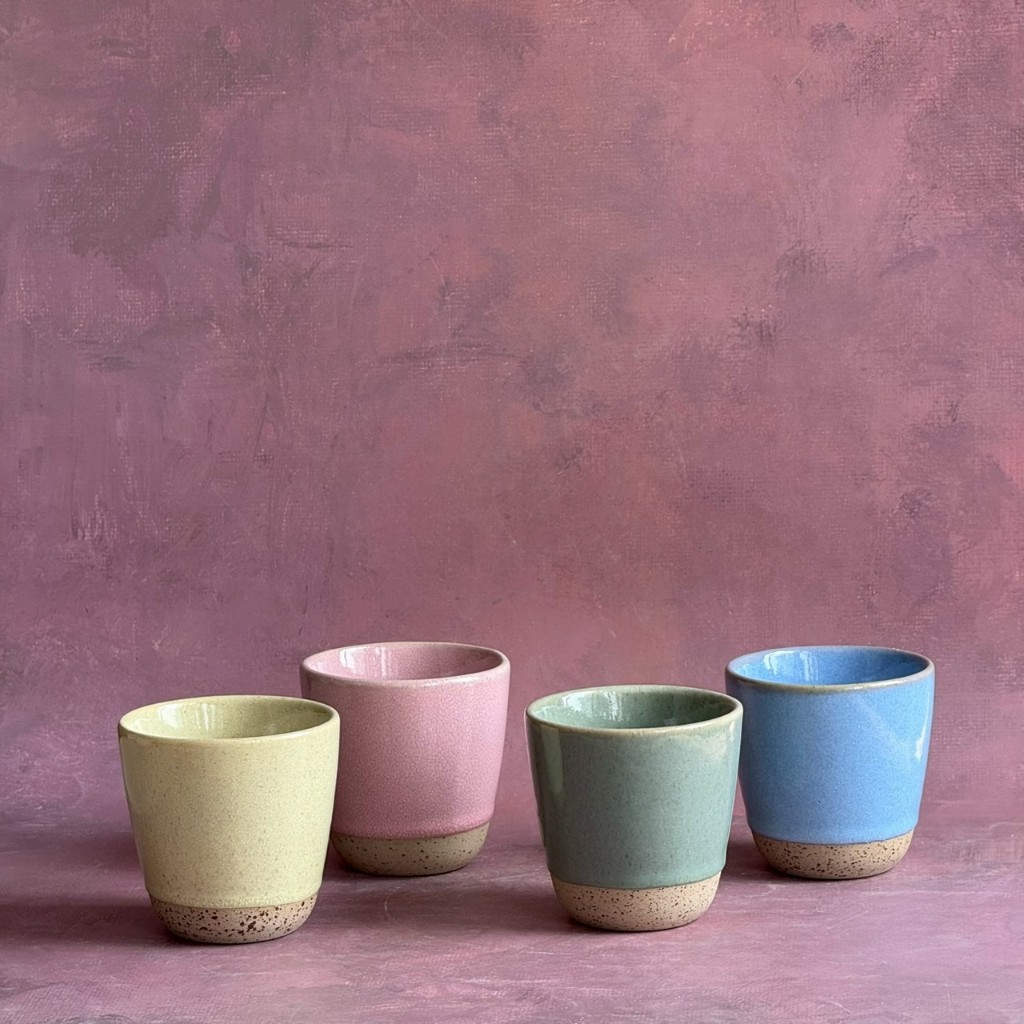 แก้วไม่มีหูจับ แก้วมัค ใช้ดินผสมเม็ดspeckle ดีไซซ์สวยๆ  แก้วเซรามิค Mug Ceramic แก้วความจุ 230 ml - AT1CERAMIC