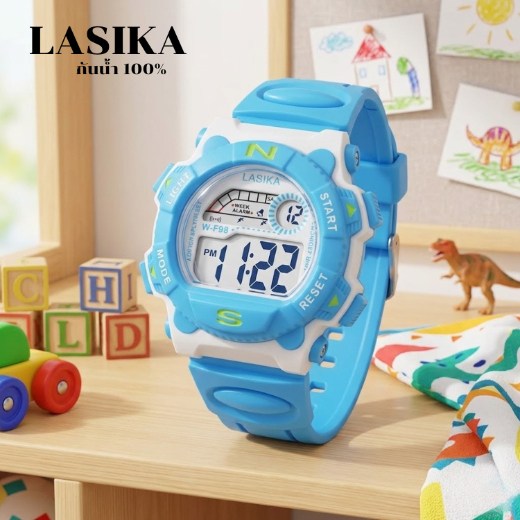 นาฬิกาเด็ก LASIKA รุ่นยอดฮิต สีสันสดใส ออกแบบมาเพื่อเอาใจน้องๆ หนูๆ  ด้วยดีไซน์แนวสปอร์ตที่ดูทันสมัย