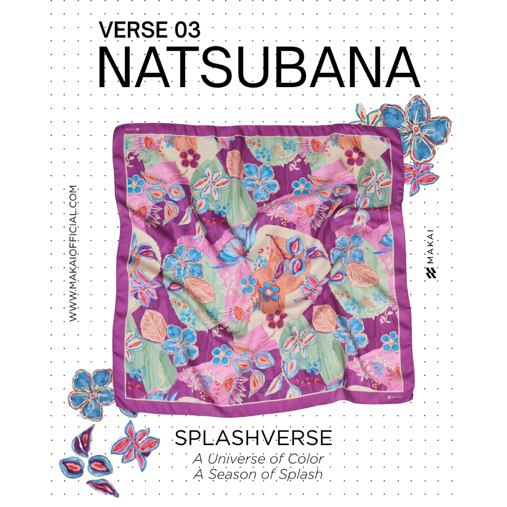 MAKAI Bandana ผ้าโพกหัว ผ้าพันคอ ลาย NATSUBANA