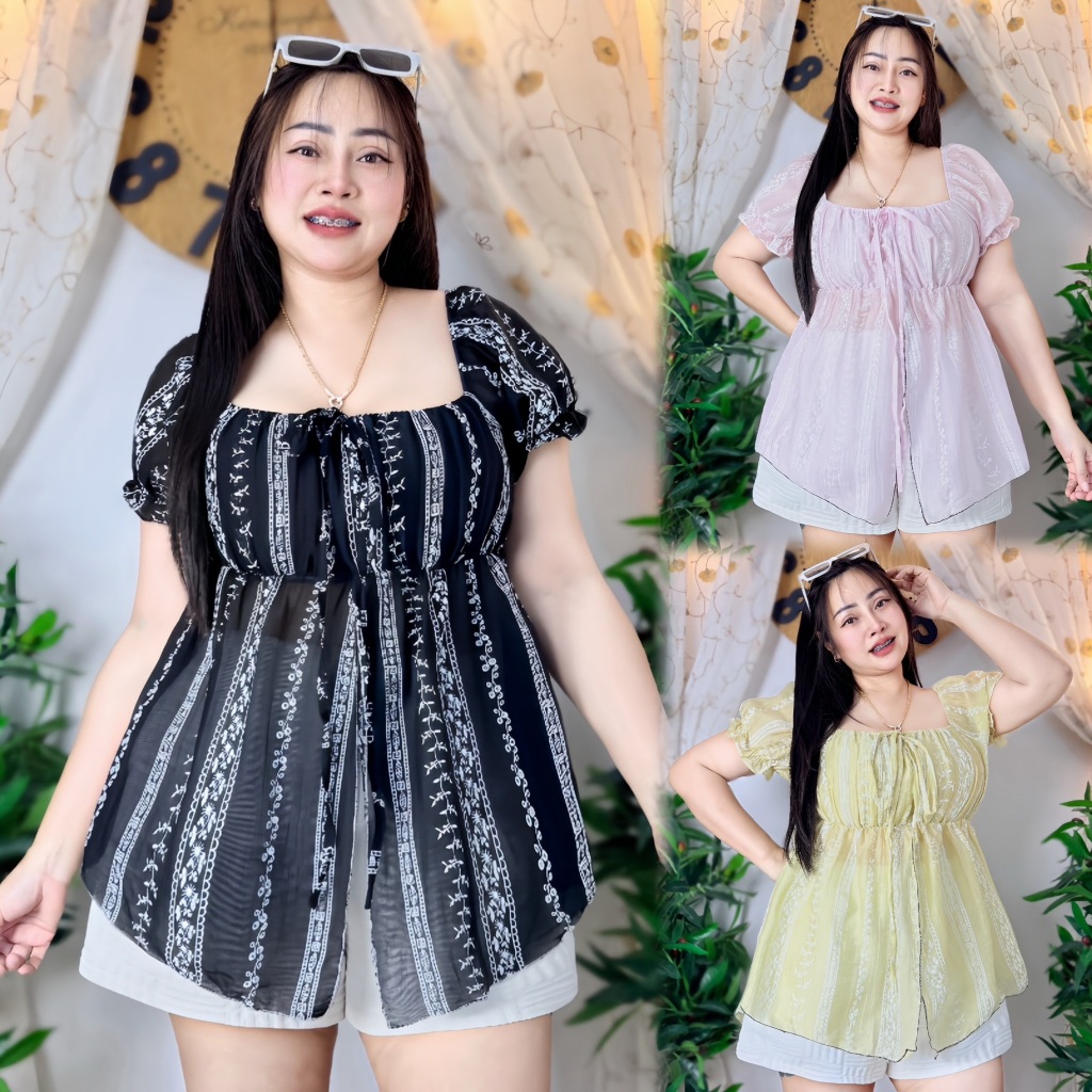 เสื้อสาวอวบ**ร้าน ต๋องปอแฟชั่น** อก34-46 ยาว 25  หน้าผ้า50  รอบแขน22  ผ้าโรซี่  รุ่น มิเกล ราคา ถูกที่สุด ดีลบีเคเค แกลเลอรีภาพที่ 3
