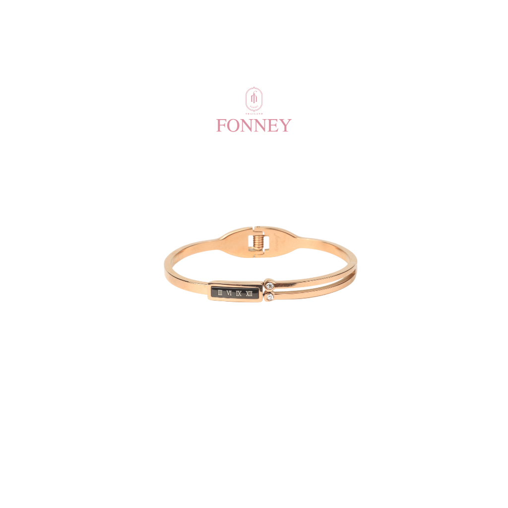 BL-12 Fonney กำไลข้อมือสแตนเลสแท้ ไม่ลอก ไม่ดำ ใส่อาบน้ำโดนน้ำหอมได้