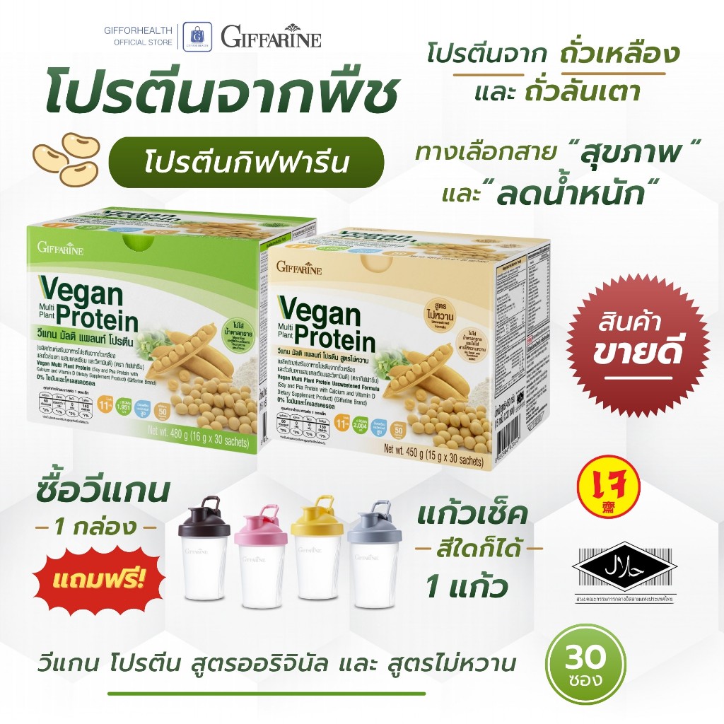 โปรตีน โปรตีนพืช โปรตีนเพิ่มกล้ามเนื้อ ทดแทนมื้ออาหาร โปรตีนถั่วเหลือง โปรตีนกิฟฟารีน วีแกน protein