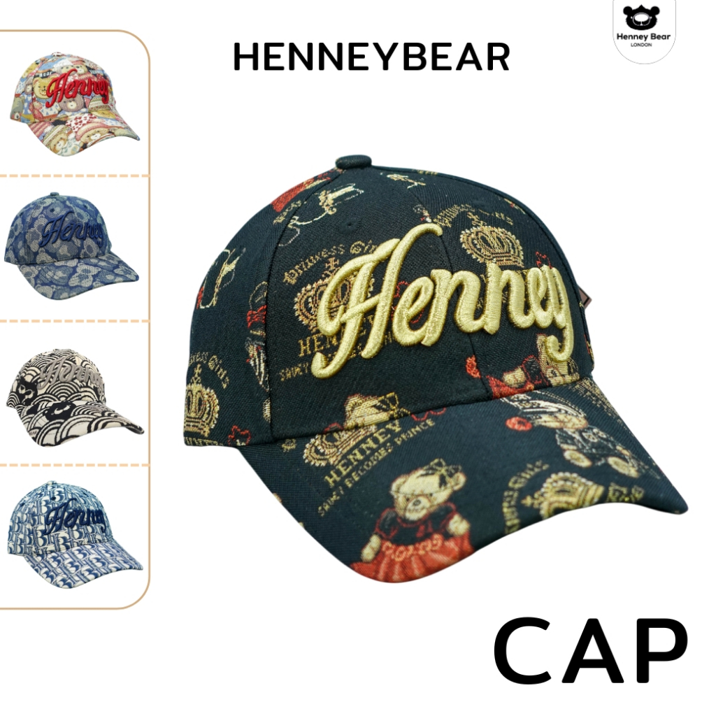 Henneybear - HM001หมวก Cap มีหลายลายให้เลือก หมวกแก๊ปใส่สบาย ปรับระดับได้ ใส่ได้ทั้งชายและหญิง COD