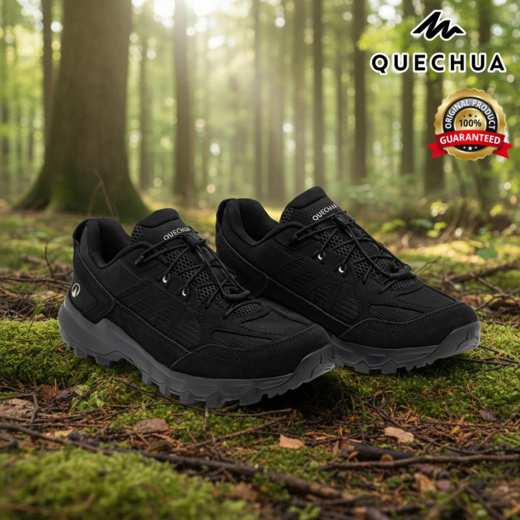 รองเท้าเดินป่าสำหรับผู้ชาย “มีไซส์ 41-45” รุ่น MH500 SOFTER (สีดำ) QUECHUA