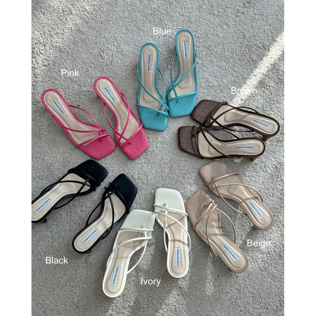 Candy ส้น 2.5" นิ้ว *ชมพู ฟ้า น้ำตาล มาใหม่* พร้อมส่งค่ะ