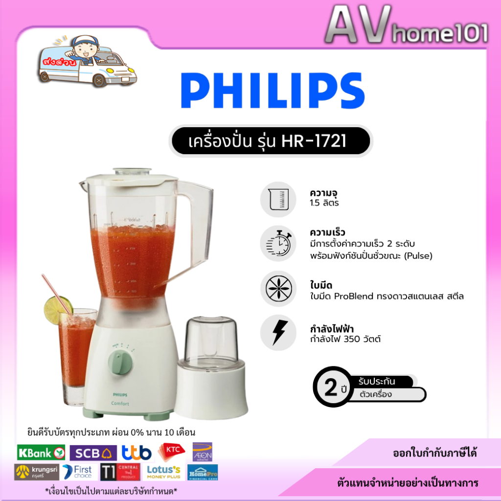 เครื่องปั่น Philips รุ่น HR-1721