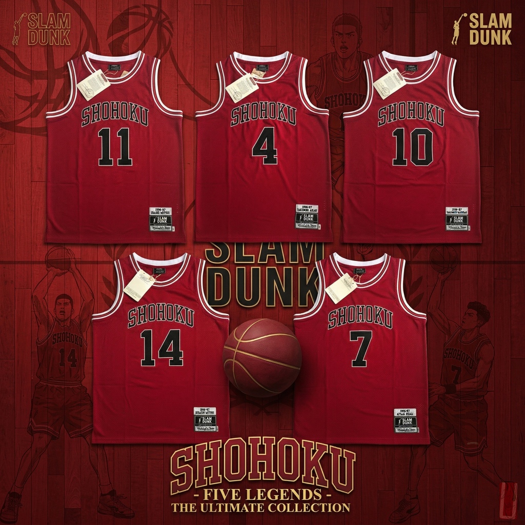 SlamDunk  เสื้อบาสเกตบอล Basketball Jersey ปักแน่น 2 ชั้น Double Embroidery คุณภาพดี 011