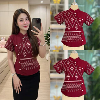 เสื้อ คอจีน (ทูโทน) ลายใหม่