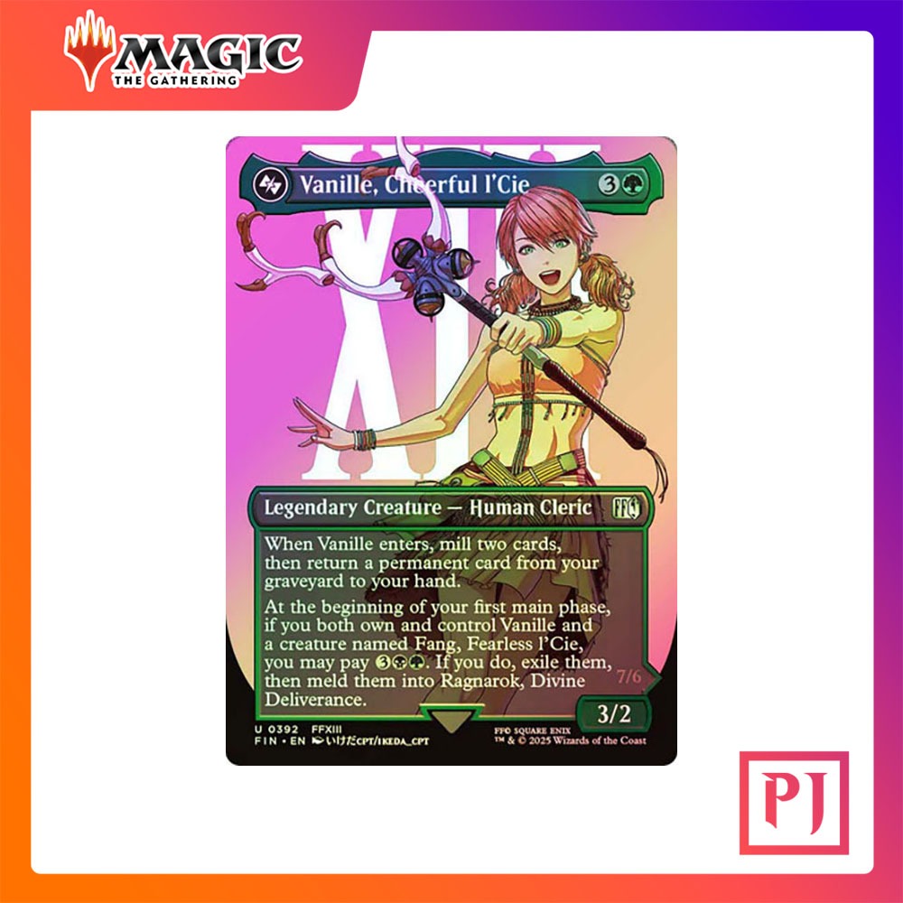 [MTG] Vanille, Cheerful l'Cie // Ragnarok, Divine Deliverance (Top) (#392) (Borderless) [FIN] [GREEN] [UNCOM] [FOIL]