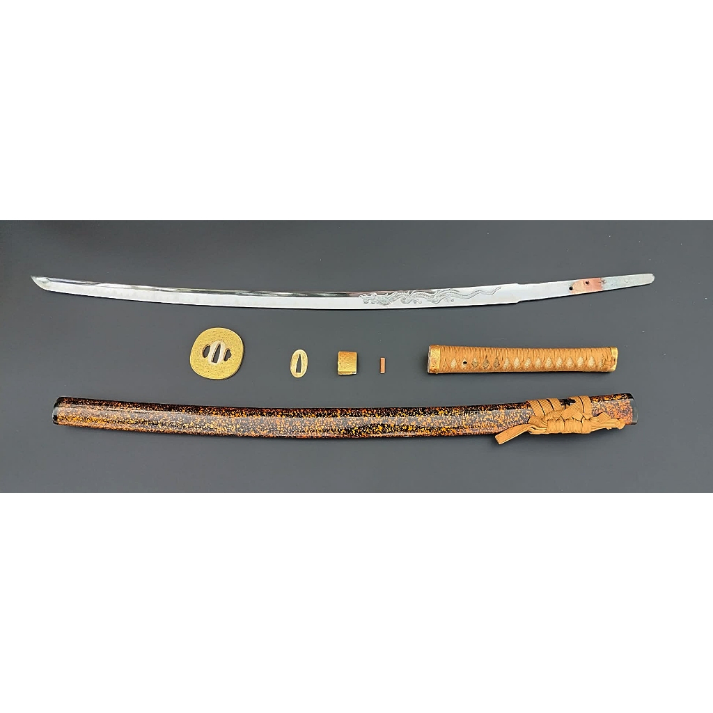 ดาบซามูไร คาตานะ(จำลอง)ใบดาบโลหะ(ไม่มีคม) ยาว102cm. มือสองจากญี่ปุ่น  Iaito katana sword