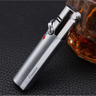creative lighter gas ไฟฟู่ โลหะทั้งอัน เติมแก๊สได้ปรับได้ กันลม ไฟแช็คแก๊สฟู่ ไฟแช็ค ไฟแช็คแก๊ส ไฟจุดไปป์ ไฟจุดซิการ์