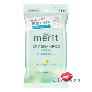 (Live 40%) Kao Merit Dry Shampoo Spray 130g / Sheet / Peach / Kids 12 แผ่น ดรายแชมพู แชมพูสระผมแบบแห้ง ไม่ต้องล้างออก