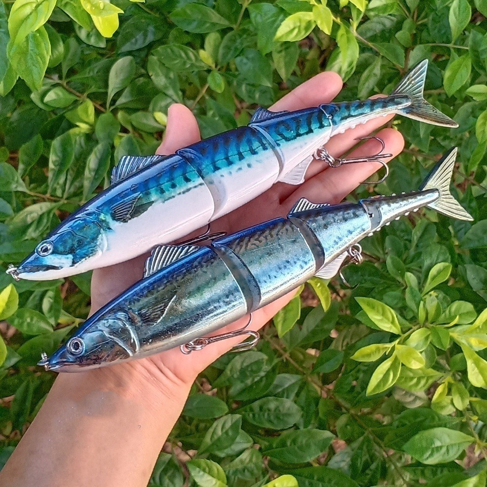 20 ซม./55 ก. เหยื่อตกปลา 2 แบบปลาวา trout ปลอมแบบข้อต่อเหมือนจริง ใช้ล่อปลา วัสดุแข็ง สำหรับตกปลาทะเล