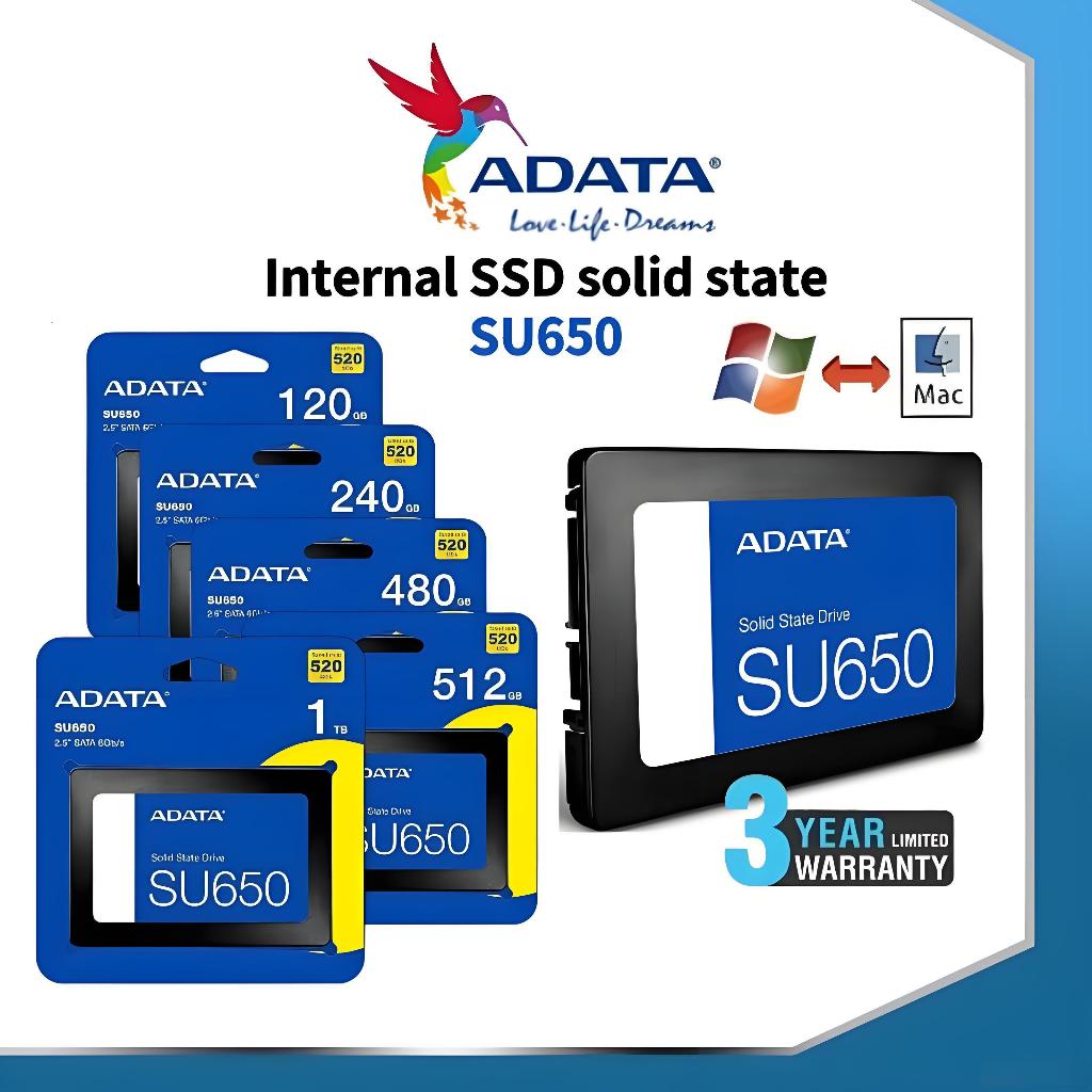 Ready Stock！512GB 1TB ADATA SU650 ความเร็วสูง SSD Solid state drives 6.0Gb/s Internal hard drive SAT