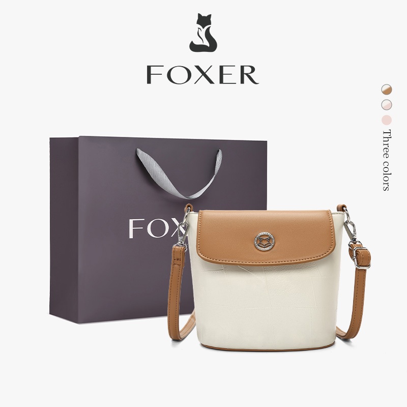 FOXER กระเป๋าสะพายข้างสำหรับผู้หญิง อุปกรณ์โลหะประณีต ดีไซน์เรียบง่าย เหมาะสำหรับใช้ในชีวิตประจำวัน