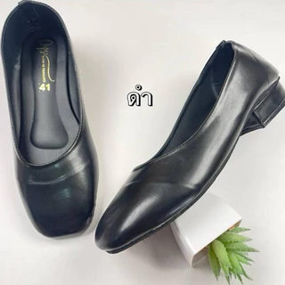 รองเท้าทรงหัวตัด ไซซ์ใหญ่ส้นสูง 1 นิ้ว ถูกระเบียบรุ่น k-9105(ไซซ์41-45)
