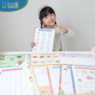 Play Plearn Kid กระดาษฝึกเขียน ขนาด A4 Wipe & Clean A4 เหมาะสำหรับเด็ก 2 ขวบขึ้นไป
