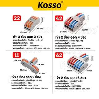 Kosso ข้อต่อสายไฟ ใช้เชื่อมต่อสายไฟ มาตรฐานโรงงาน Connector