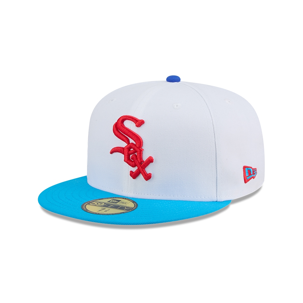 New Era หมวกรุ่น 59FIFTY PACK- RAMUNE CHICAGO WHITE SOX COOPERSTOWN 2-TONE BLUE FANATIC VISOR WHITE 