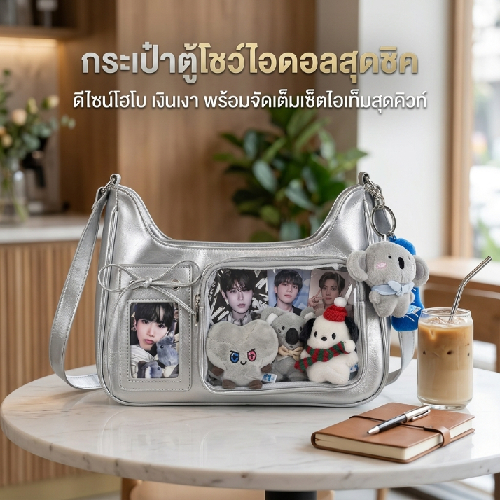 🇹🇭ส่งจากไทย🇹🇭 รุ่นการ์ดเล็ก กระเป๋า PU สไตล์ใหม่ กระเป๋า ita กระเป๋าสะพายข้างดีไซน์เฉพาะ กระเป๋าสะพายไหล่ ป้ายตุ๊กตา เข็
