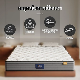 GREAMEที่นอนพ็อกเก็ตสปริง 6ฟุต 5ฟุต 3.5ฟุต หนา9นิ้ว รับประกัน10ปี สัมผัสนุ่มพิเศษ ลดการสั่นสะเทือน แถมหมอนหนุน 2 ใบ