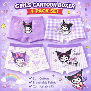 กางเกงในเด็กผู้หญิง ลายการ์ตูน ผ้าฝ้าย 100% ระบายอากาศดี 4 ต…