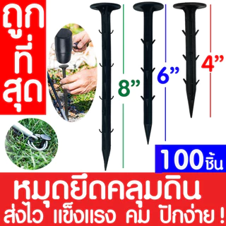 *ส่งไว* หมุดยึดผ้าคลุมวัชพืช 4/6/8นิ้ว (50/100ชิ้น) หมุดยึดผ้าคลุมดิน เหล็กเสียบคลุมดิน หมุดปักดิน สมอบก หมุดยึด ตะปู