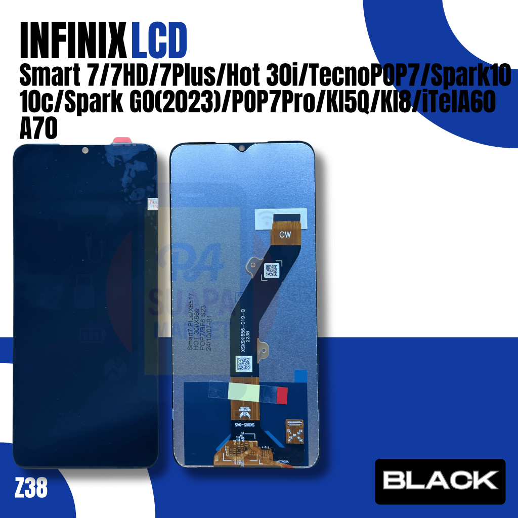 LCD Screen for Infinix Smart 7/7HD/7Plus/Hot 30i/TecnoPOP7/Spark10/10c/Spark GO(2023)/POP7Pro/KI5Q/K